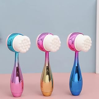 فرشاة تنظيف وجه يدوية ثلاثية الابعاد بشعيرات ناعمة لتقشير المسام بعمق (الوان متنوعة)