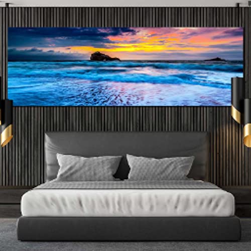 Toile déco salon mer et plage, un grand tableau panoramique pour créer un havre de paix