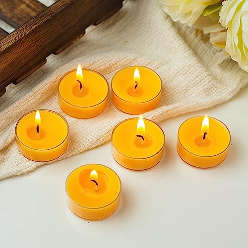 Image of AuraDecor Scented Soy Wax Acrylic Tealight Candle, Organic Luxury Aroma, Aromatic /Aromatherapy Candle || Long Lasting Burning Time (Pack of 1, Spanish Guwaicwood & Lily)