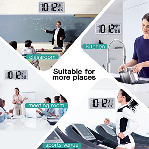 Txl Large Digital Wall Clock With Backlight, 14.17" Battery Operated Alarm Clock With Day, Date & Temperature, Jumbo Display Digital Count Up Down Timer Clock For Seniors, Home #TOP7