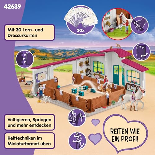 schleich Horse Club | Reithalle Peppertree 42639 | mit Hindernissen, Paddock, und vielem Zubehör | tolles Geschenk für Mädchen und Jungen | Pferde Spielzeug Kinder ab 5 Jahren | Set aus 179 Teilen
