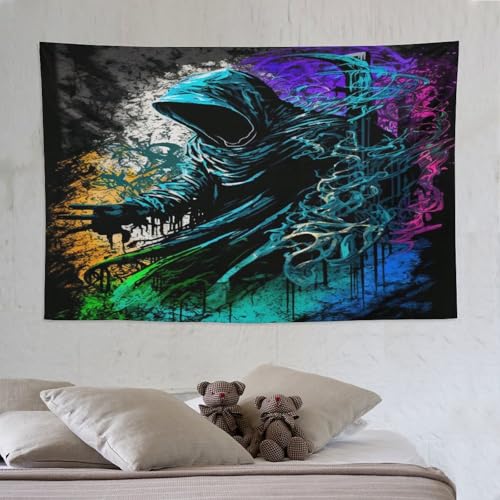 Tapisserie murale la faucheuse PAZZK en tissu suspendu 150x230cm