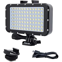 Flash Para Gopro Suptig Luces subacuáticas de Buceo, 84 LED de Alta Potencia Regulable, Luz de Video Impermeable 164 pies (50 m) Compatible For Gopro Canon Nikon Panasonic Sony Cámaras SLR Samsung