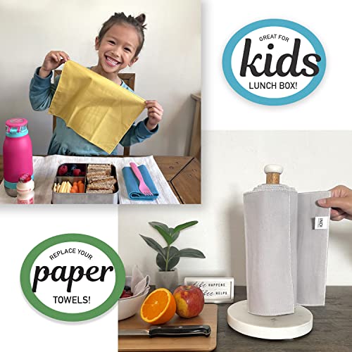 Indi By Kishu Baby - Gots Certified 100% Organic Cotton Washable Mini Cloth Napkin Sets - Set Of 12 Fairtrade Soft Muslin Napkins For All Occasions (Cool Gray) #TOP4