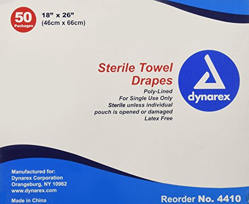 Dynarex Disposable Towel Drape Sterile - 18 X 26 inch -Sku DYN4410 BX50