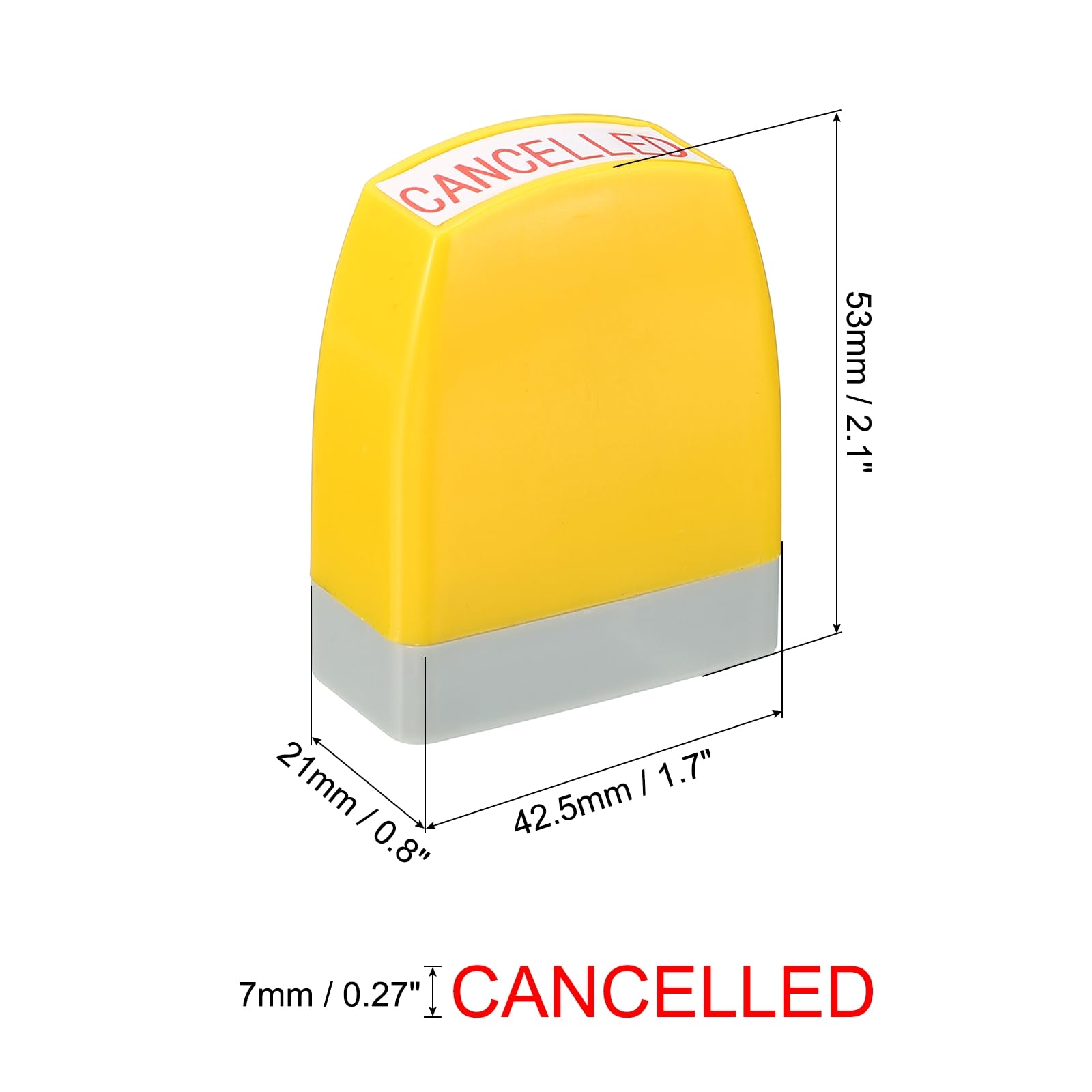 PATIKIL Cancelled Notice Stamp Self Inking, Red Ink Office Stamps Pre Inked Message Stamp Refillable Business Stamp, Yellow - Image 2