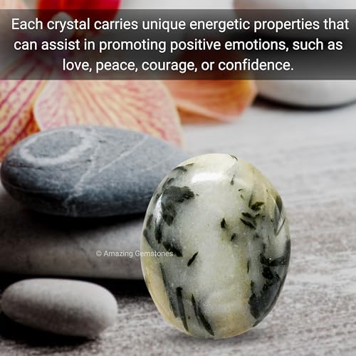 Image of Amazing Gemstone Green Tourmaline in Quartz Crystals and Healing Stones - Large Palm Stone Crystals Piedra - Crystal for Good Luck,Positivity,Meditation - Unique Stocking Stuffers and Birthday Gifts