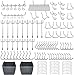 Assortiment de Crochets pour Panneaux Perforés, bacs en Plastique, Verrous à Chevilles, pour les Outils d'organisation, 140pcs