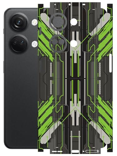 Image of AtOdds - Full Body Back Screen Guard Protector Film - Lamination Wrap Skin Sticker Compatible with ONEPLUS NORD 3 (5G) | Scratchproof Matte Finish (Cyber Green)