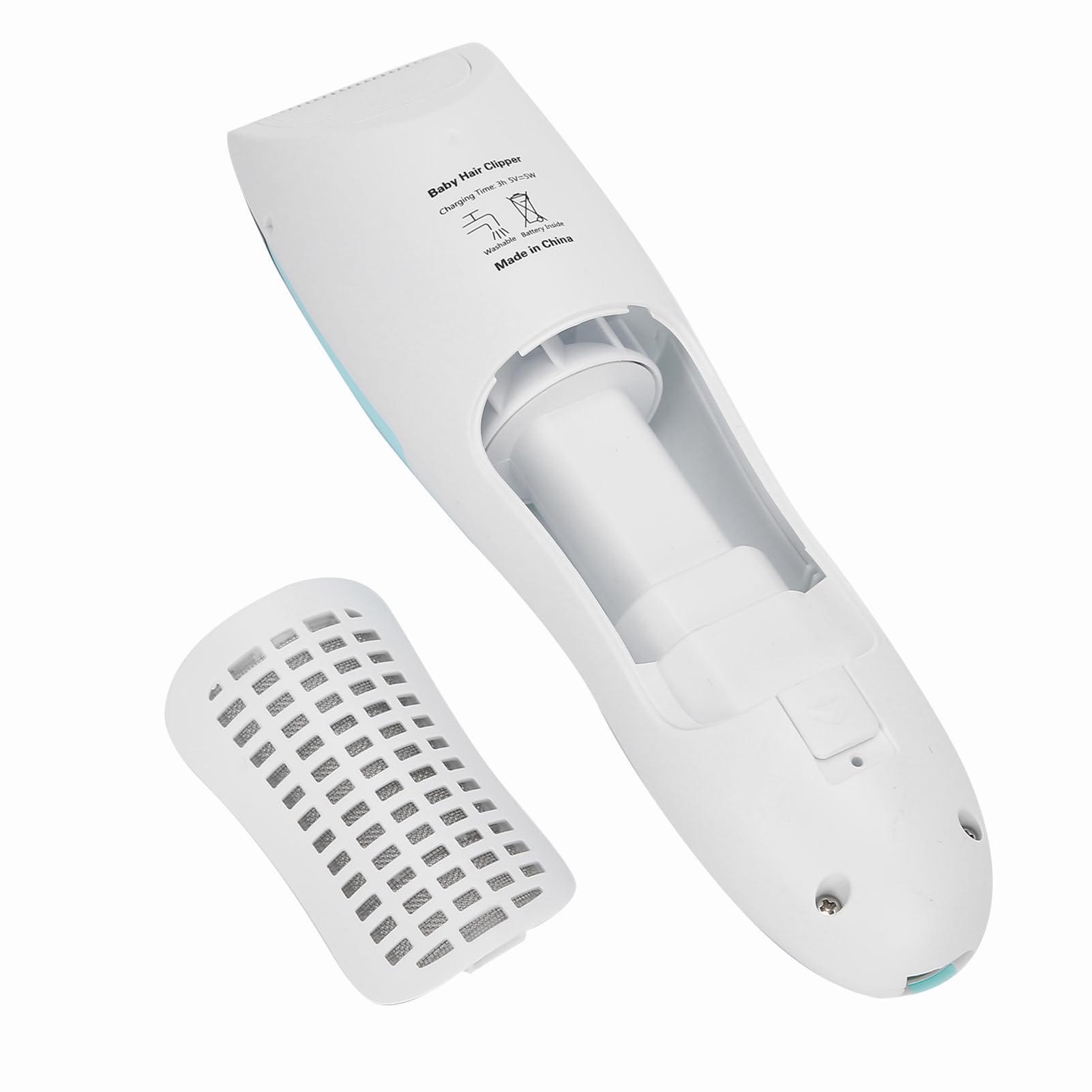Cortapelos para bebés, recortadora eléctrica profesional con succión de cabello, 4 peines ajustables, cerámica, contenedor de almacenamiento fácil de limpiar, diseño