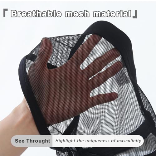 Men's Underwear Sexy Mesh See Through Boxer Briefs Low Rise Cool Hollow Lingerie Boxers Trunks2