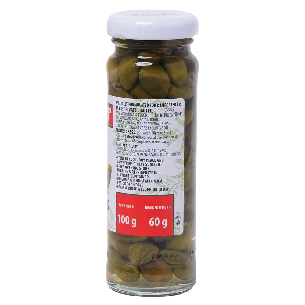 HABIT Capers 100g x Pack of 1 | Pickled Unopened Flower Buds | Preserved in Brine Solution | Perfect for Salads, Pastas, Seafood & Sauces 1