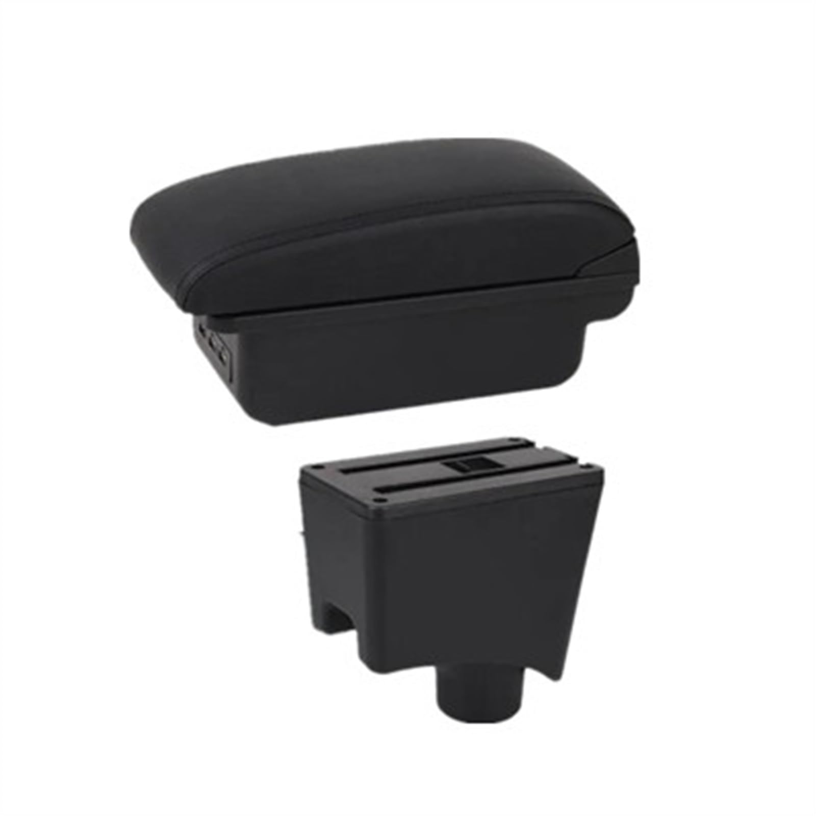 NMJLQW Storage Rack Car Interior Accessories Center Console Storage Box Multifunctional Armrest Storage Box For Almera G15(B1 black line 3USB)