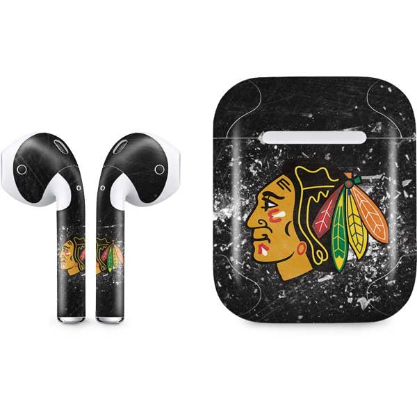Skinit Decal Audio Skin Compatible with Apple AirPods - Officially Licensed NHL Chicago Blackhawks Frozen Design