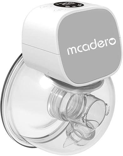 Mcadero Extractor de leche eléctrico M5, 4 modos y 12 niveles, pantalla LED, extractor de leche manos libres, extractor de leche portátil (gris)
