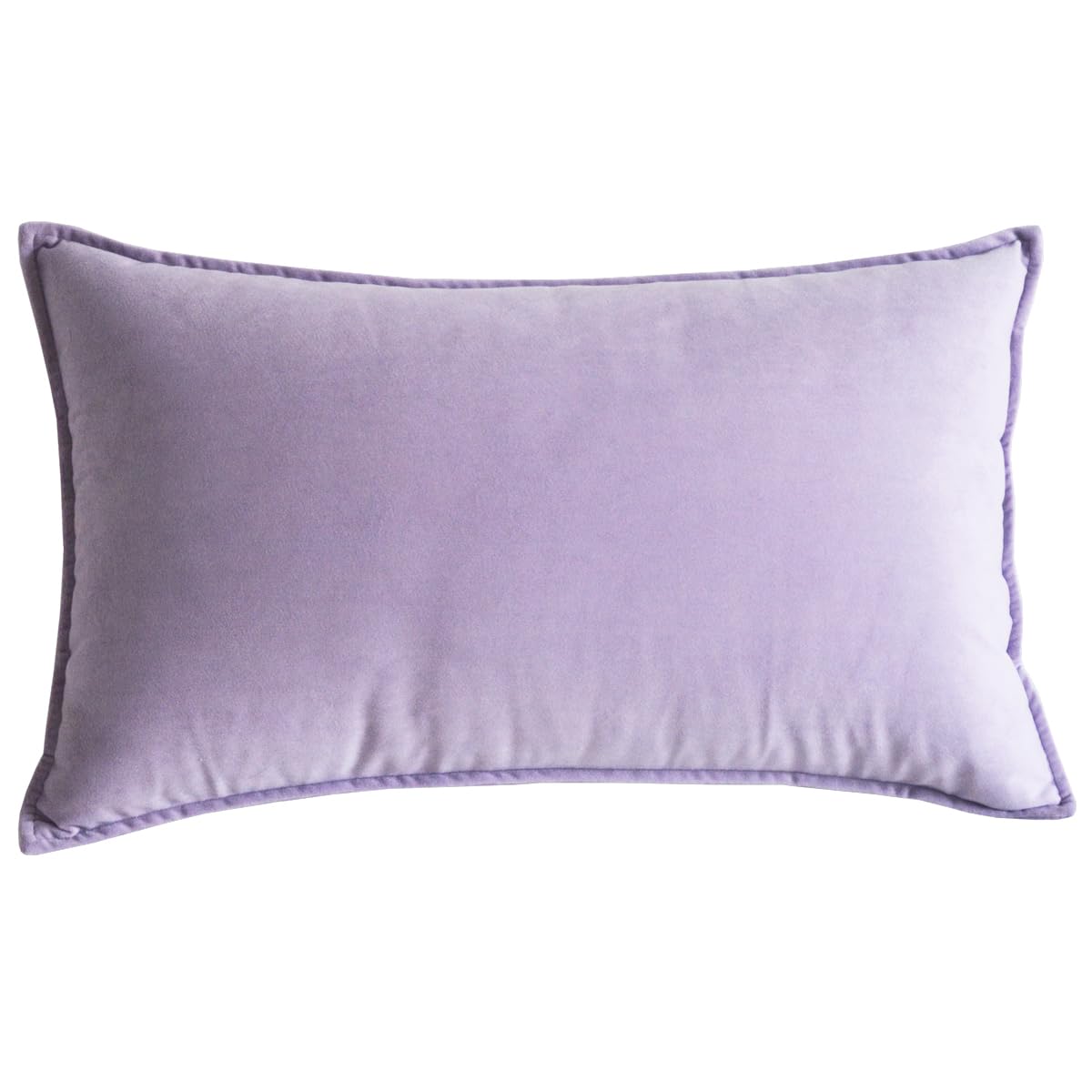 Lutanky Velvet Cushion Covers 40 x 60cm Taro Purple Rectangle Piped Throw Pillow cases Cushion Decorative Long Pillow Covers for Sofa Couch with Invisible Zipper