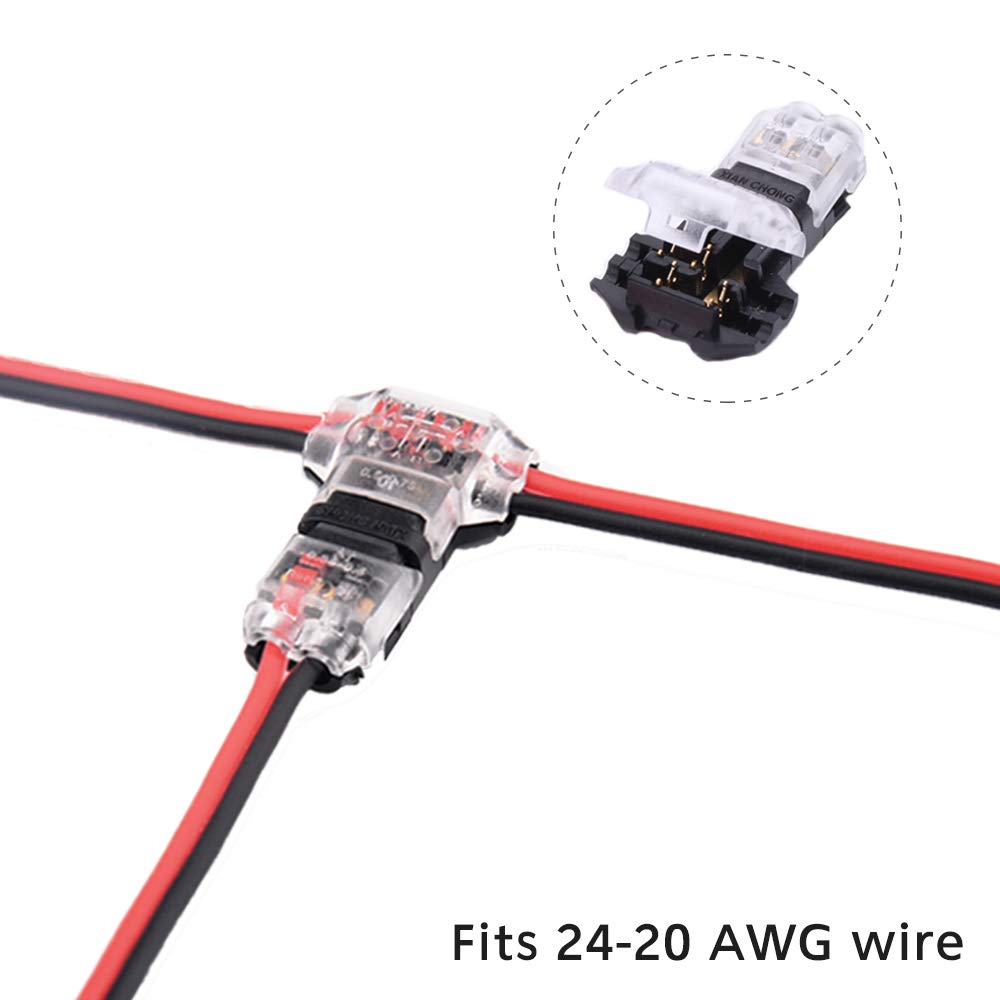 BRILLIANCE4U T Tap Connectors for 2420 AWG Wires, 12 Pack Low Voltage