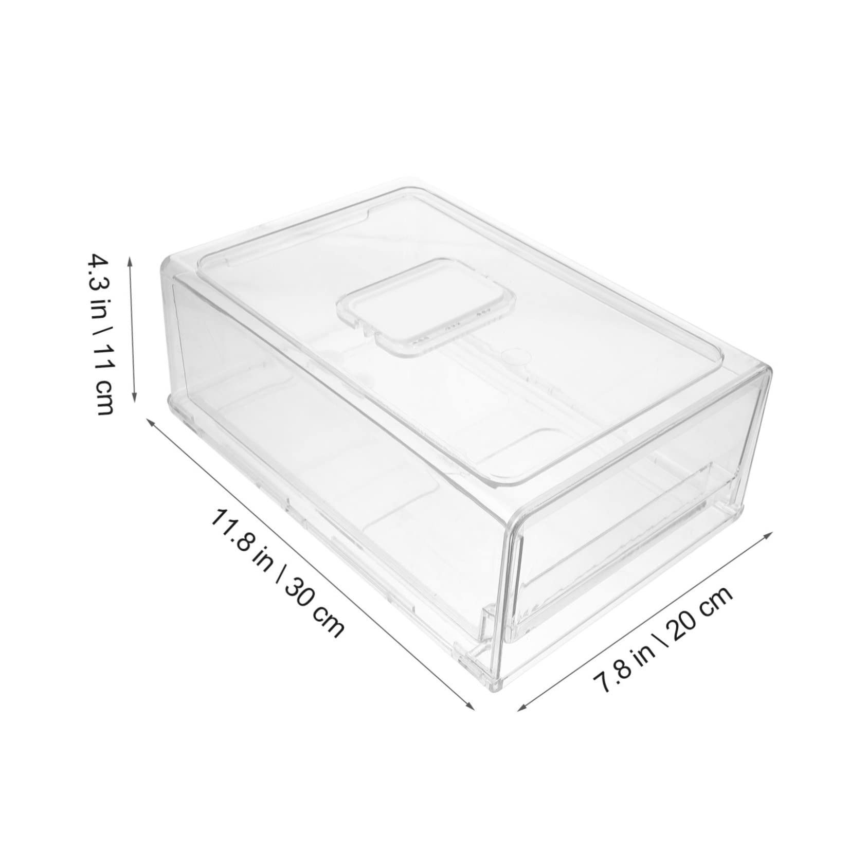 OUNONA Caja de Almacenamiento Blanco Diseño Apilable y Extraíble Tipo Cajón de Plástico para Organizar Frutas y Alimentos Hogar para Frigorífico