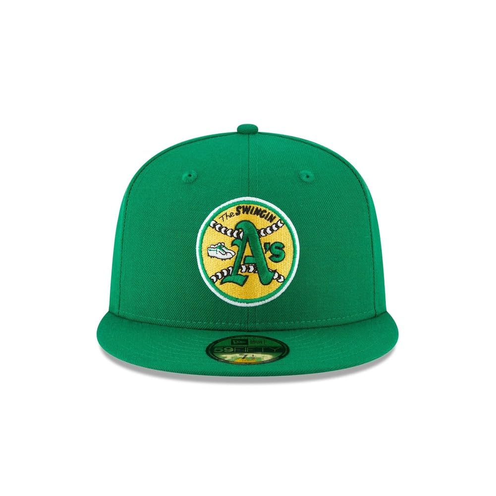 New Era MLB 59FIFTY Oakland Athletics Baseballkappe, Team-Farbe, Cooperstown-Logo, authentische Kollektion