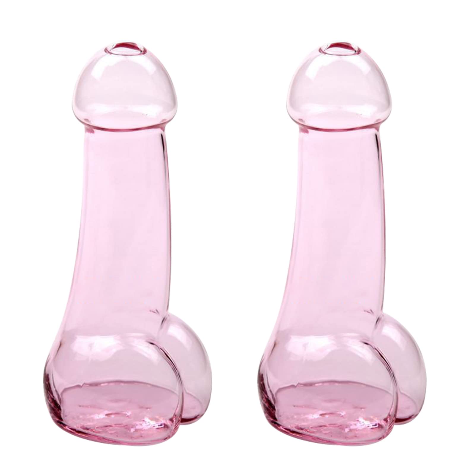 DRYEN 2 Pcs Creative Crystal Cocktail Glass, 6.3 Inch Transparent Elegant Wine Glass Penis Cocktail Glass, Sexy Beer Juice Glass Surprise Gift