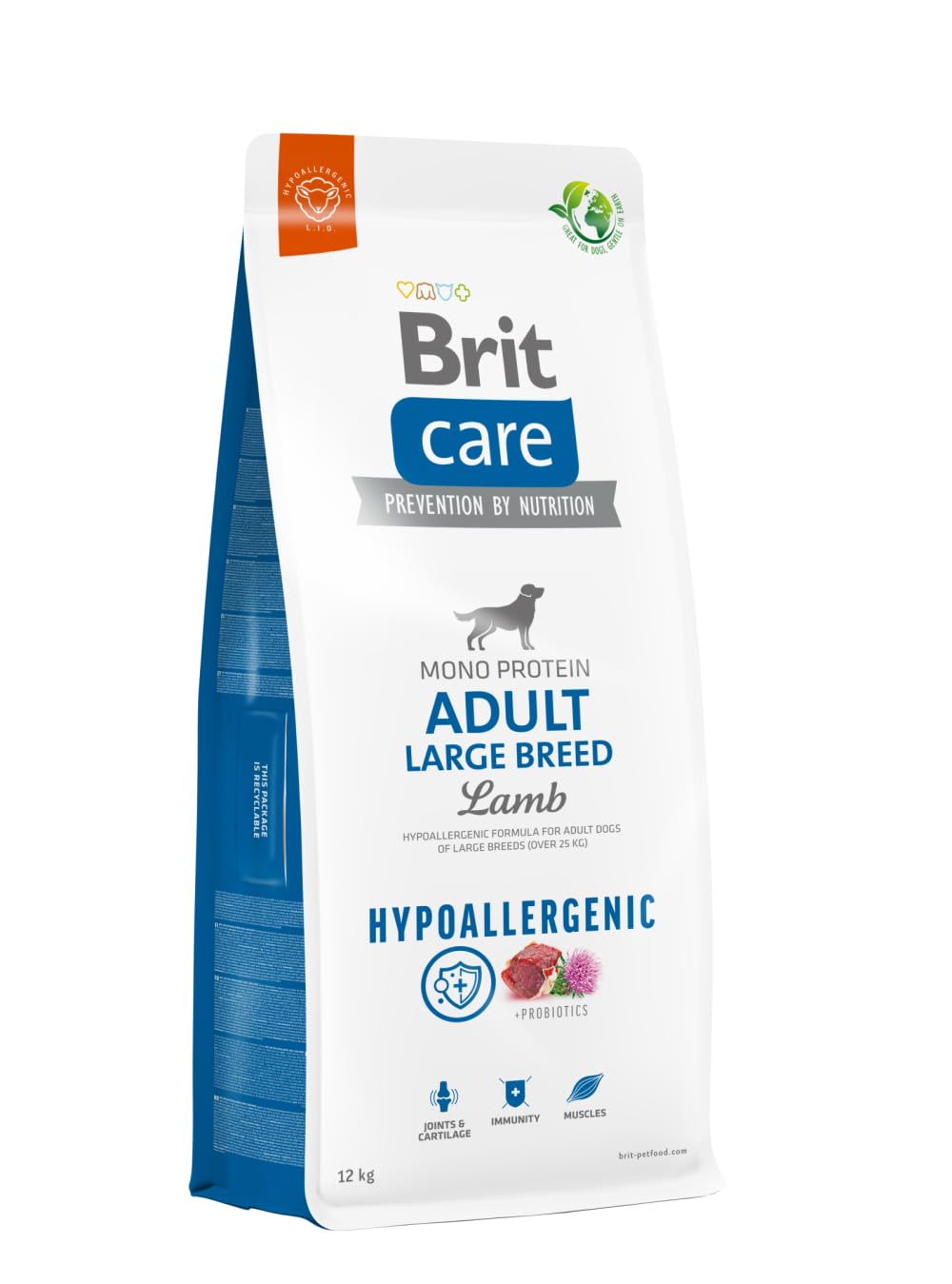 Brit Care Adult Large Breed, Yetişkin Köpekler İçin, Tek Proteinli, Hipoalerjenik, Kuzu Etli Kuru Mama, 12 kg