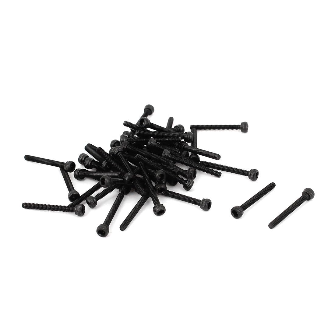 TOP-VIGOR 50Pcs Hexagon Socket Head Cap Screws, M1.6 x 14mm 12.9 Alloy Steel Replacement Machine Fastener Screws