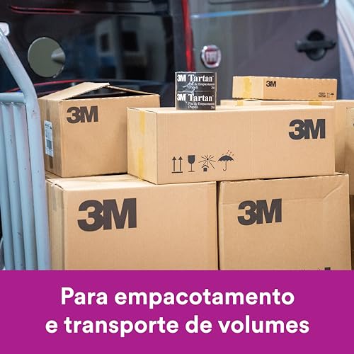 Scotch, 3M, Fita de Empacotamento, Tartan, Papel, Marrom, 50mmx50m, 2 rolos