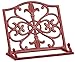 Home Basics Cast Iron Fleur De Lis Cookbook Stand, Red