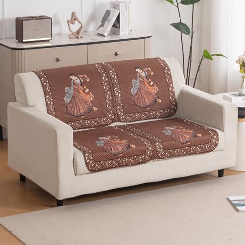 Image of HOKIPO HeavenHue Sofa Cover 2 Seater for Seat & Back, Nritya Echo