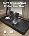 SUPENUIN Boot-Tray Heavy Duty Rubber Mat with Lip Waterproof Shoe Mat Tray for Entryway Indoor Outdoor Multi Use Catch All Trays Entryway Shoe Storage 16x27.5 Inches