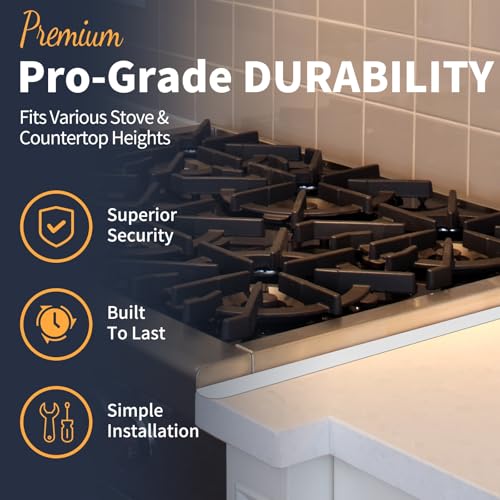 Image of Upgrade 316 Stainless Steel Stove Gap Covers, 2 Pack Stove Gap Filler ALMCALS Stove Gap Guards Range Trim Kit Heat Resistant Oven Gap Filler Between Stovetop and Counter