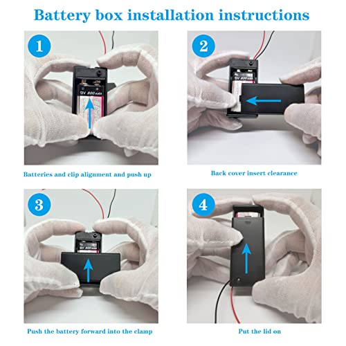 Lpdphanxfkx-9V-Battery-Case-Pack-of-6-9V-Battery-Holder-9-Volt-Battery-Holder-with-Switch-Using-Tough-Material-High-Strength-Good-Toughness-Not-Easy-to-Crack
