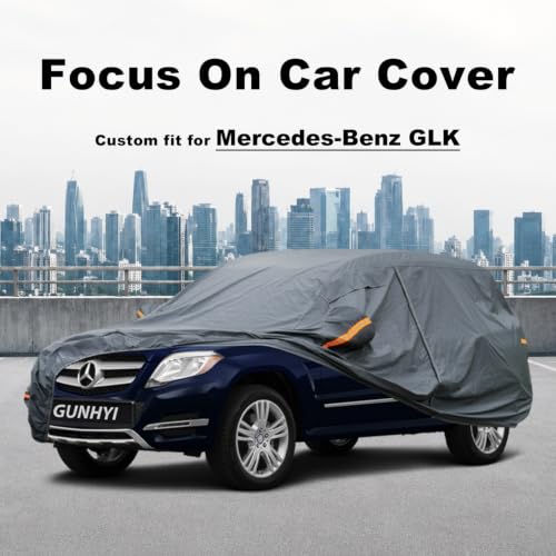Image of GUNHYI Premium Car Cover Custom Fit Mercedes-Benz GLK, 16 Layers Heavy Duty Car Cover Waterproof All Weather with Zipper Door for Sun Rain Snow Dust Uv Protection