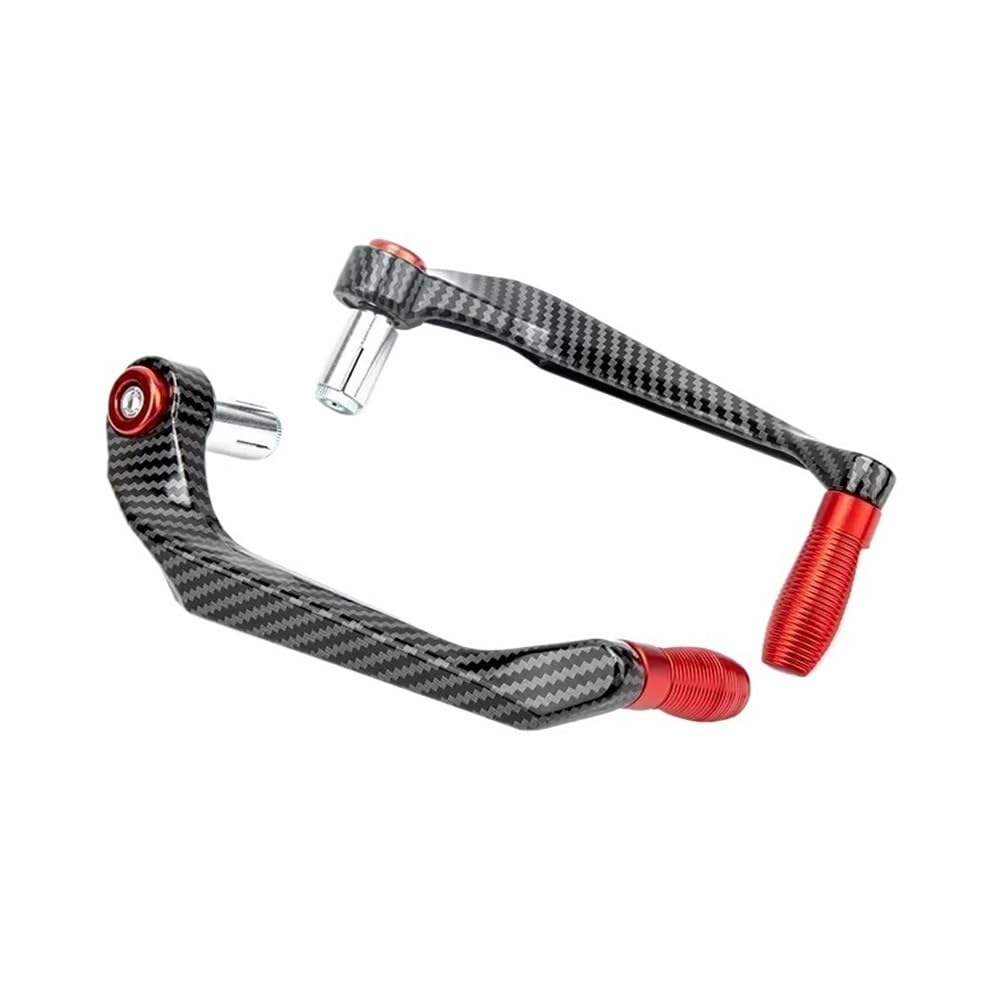 Beqlxta Red Brake Lever Guard Universal Motorcycle Handlebar Brake Clutch Lever Hand Guard Protector Carbon Fiber Handguard Aluminum Alloy(Red)