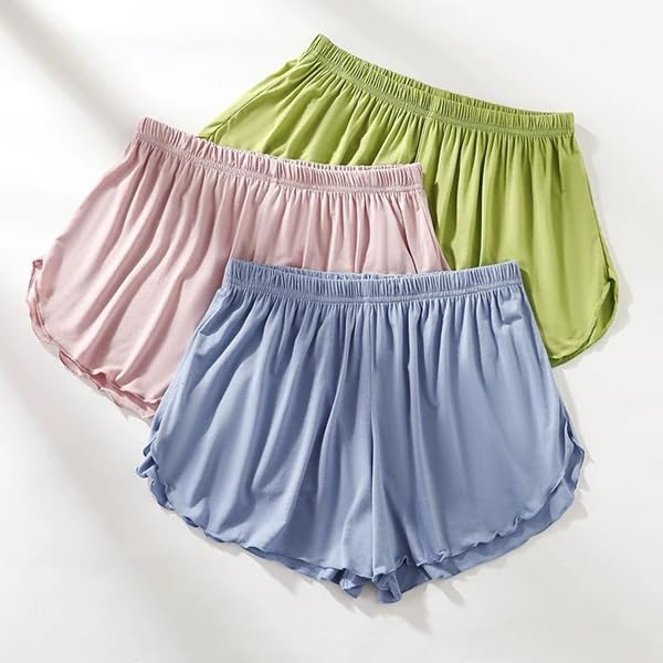 Kurze Schlafhose Damen Baumwolle Schlafshorts Schlafanzughosen für Damen Sommer Kurzer Pyjamahose – Bild 4