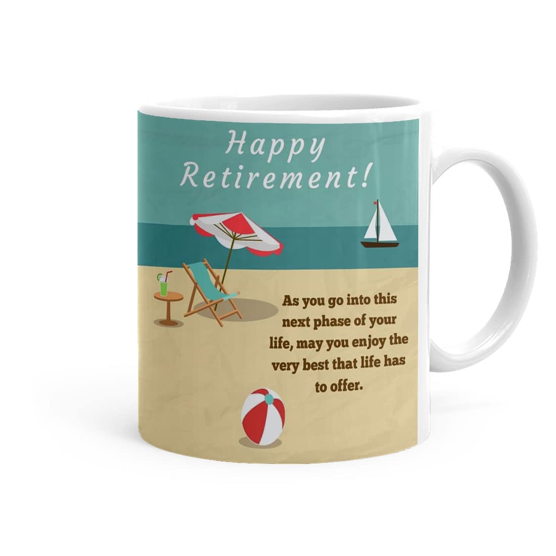 Khakee Happy Retirement Quote Printed Coffee Mug (325 ml) - Gift for Retirement (21P-44)