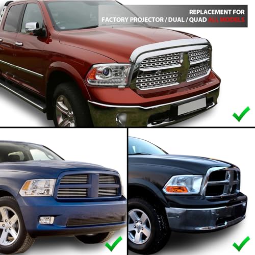 AmeriLite for 2009-2018 Dodge Ram 1500 2500 3500 BOTH Models Switchback LED Polished Black Replacement Projector Headlight Assembly Set - Passenger and Driver Side - Image 4