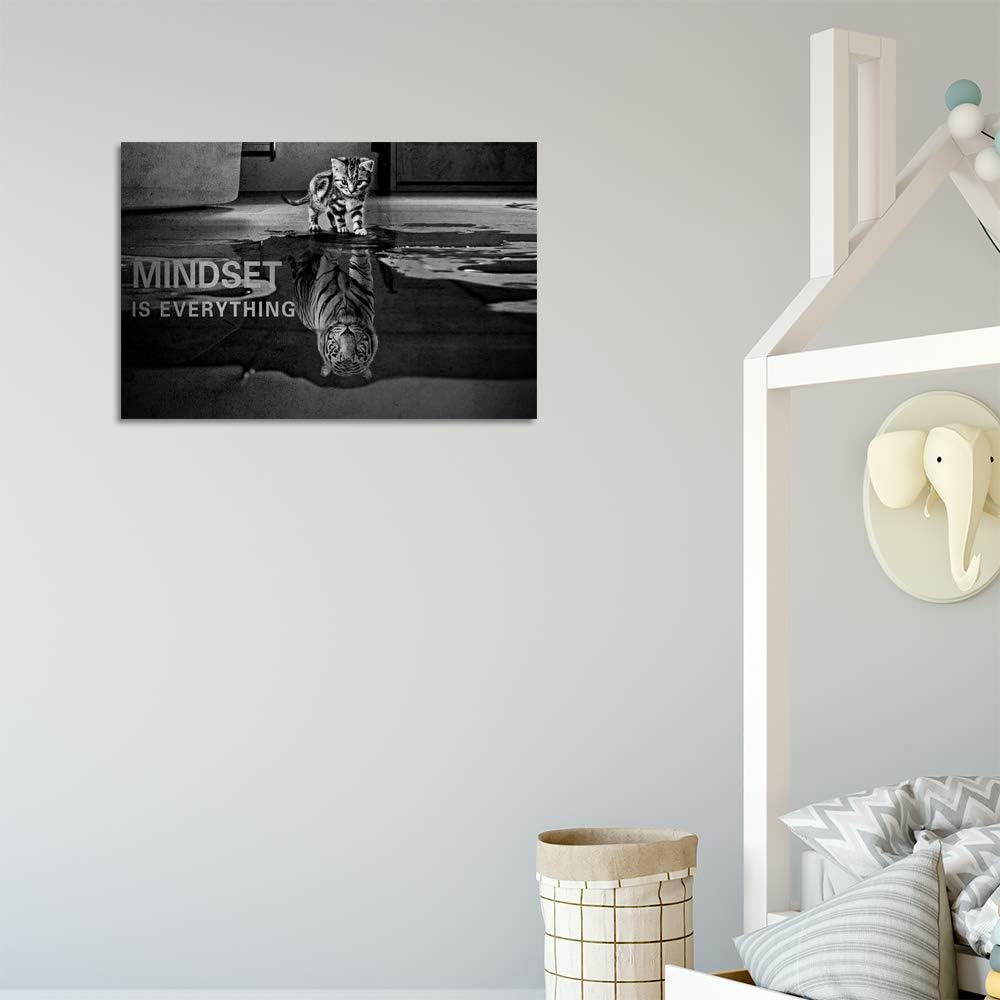 Inspirational Wall Art Cat Entrepreneurship Positive Canvas Poster Print Artwork Painting Picture Motivational Entrepreneur Art Quotes Office Wall Decor Artwork - 12" Hx18 W - Image 4