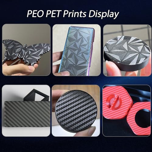 Image of JUUPINE 3D Printer Build Plate for Bambu Lab X2D /X1 /X1C /X1E /P1P /P1S /P2S /A1 3D Printer,Diamond PEO+Carbon Fiber PET Surface 257x257mm Spring Steel Plate,Double Sided Flexible Sheet Heatingbed Platform.