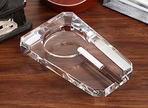 Image of Cigar Ashtray, Crystal Glass Cigarette Holder for Men, Outdoor Ash Tray for Patio Indoor Outdoor Home Office Tabletop Desk Decoration, Gifts for Him, Valentine's Day