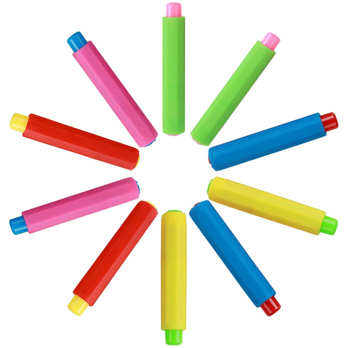 Zerodeko Lot de 25 Porte-craies Réglables en Plastique Pp Colorés, Clip de Protection pour Craies, Accessoires Scolaires Pratiques pour École, Bureau et Maison, Gardien de Plusieurs styles