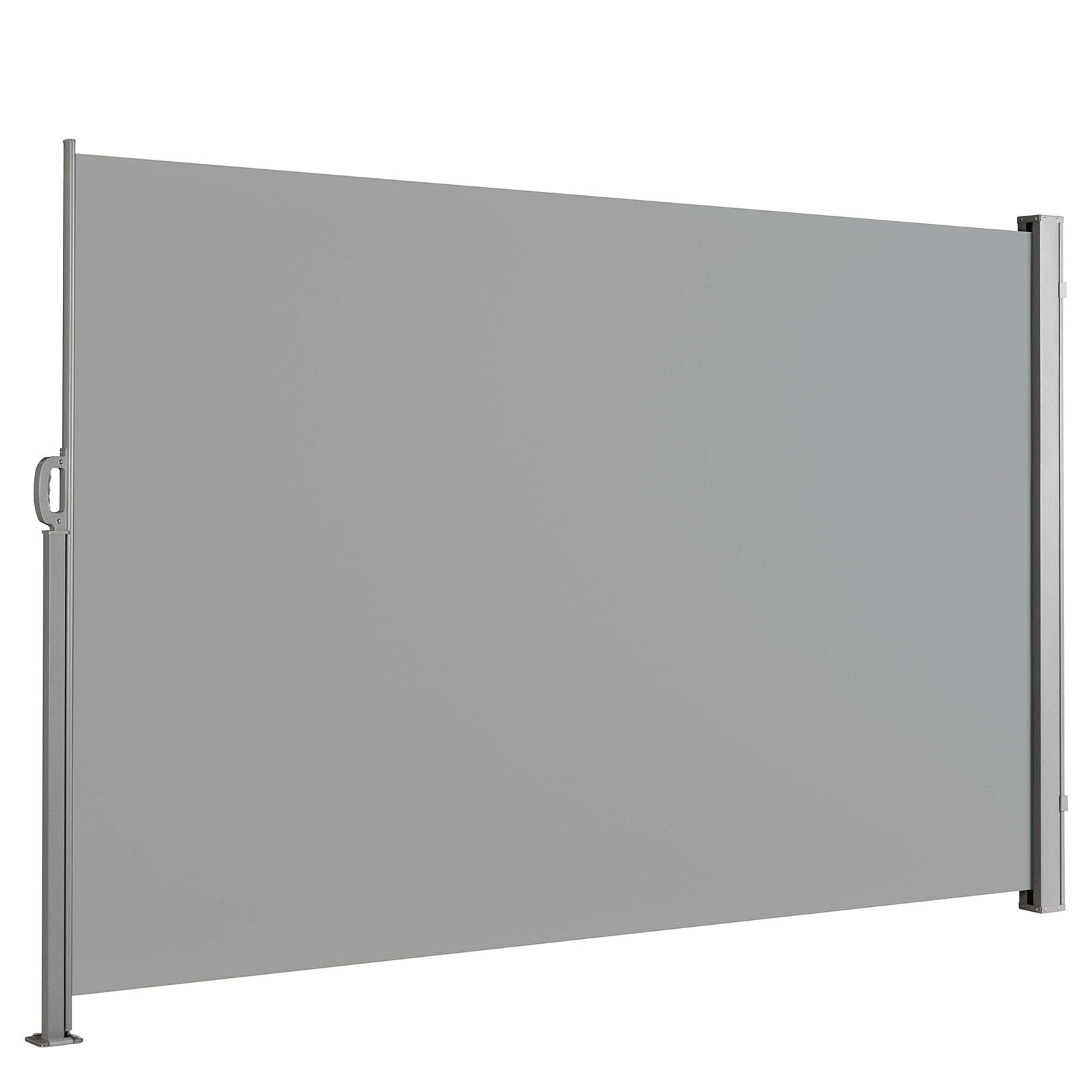 Floordirekt Seitenmarkise aus Aluminium - ausziehbarer Sicht- & Sonnenschutz für Balkon & Terrasse, Polyester 280 g/m² (PU), UV-Schutz UPF50+, mit Bodenhalterung