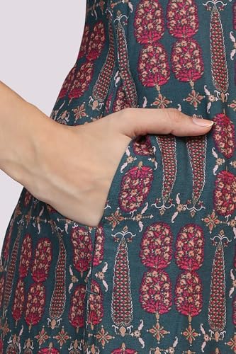 Image of W for Woman Pink Bold Geometric Printed Pure Cotton Straight Kurta