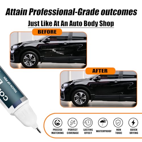 Image of Car Touch Up Paint(NH-731P Crystal Black Pearl) for Honda OEM Color Match | Car Scratch Remover Pen 2-in-1, Automotive Scratch Repair Kit, Quick & Easy Solution to Repair