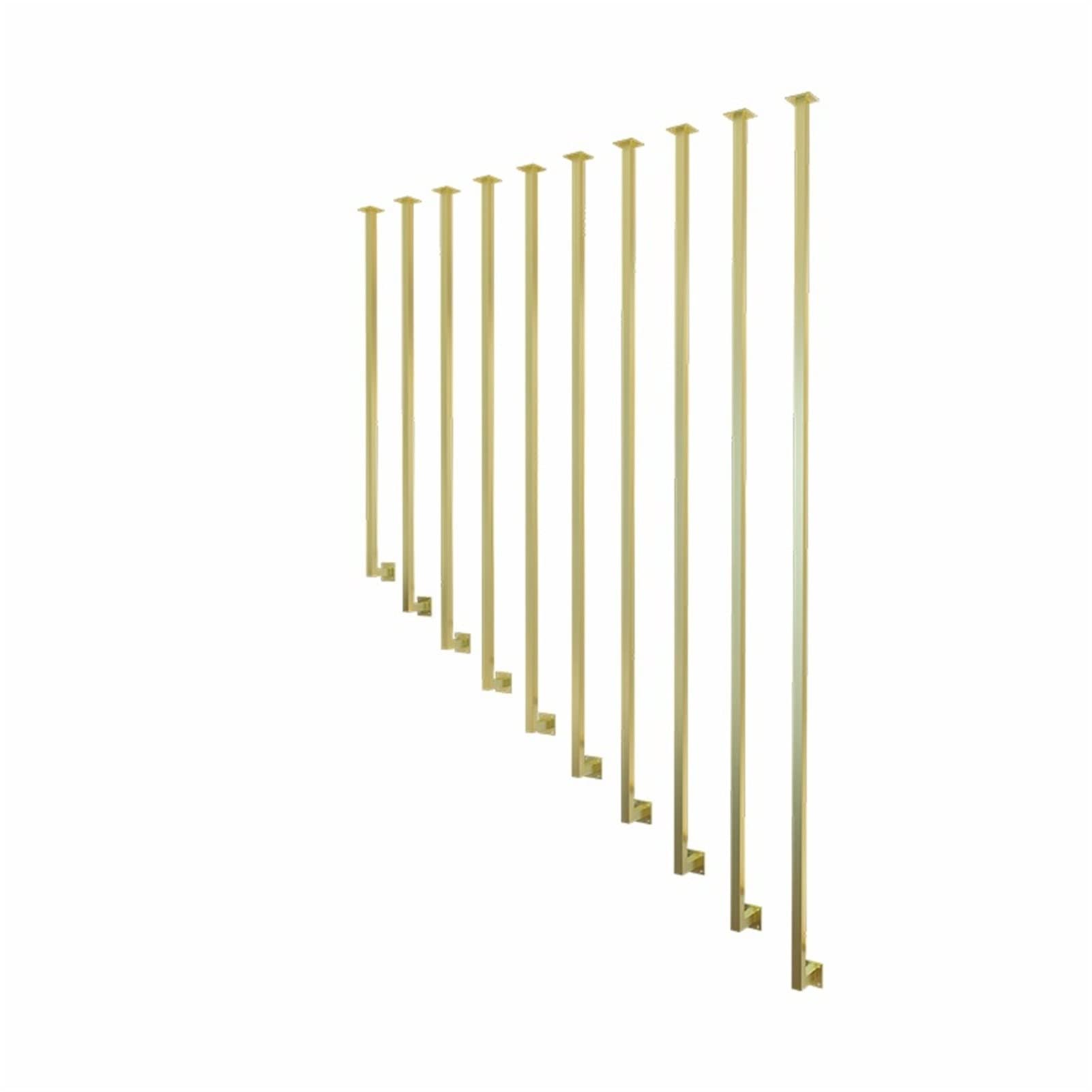 Meiiron Gold 'L' Shaped Metal Stair Railing Handrail, Square Hollow Pipe Stair Railing Post Wall Mount Iron Banister Complete Kit (Color : Size : 145Cm(4.7Ft))