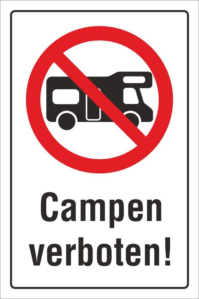 zelten verboten schild Wohnwagen Wohnmobil Campen 600 x 400 mm Ventilation:Intake: RAM 100mm - Combi Ducting, Extract: RAM 125mm & Rhino Hobby Kit - Combi Ducting Tent Poles | DAC Hanging Fan