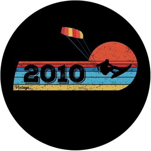 Miniatura 3 de Kitesurfer Kitesurfing Birthday Vintage 2010 born Kitesurf PopSockets Standard PopGrip