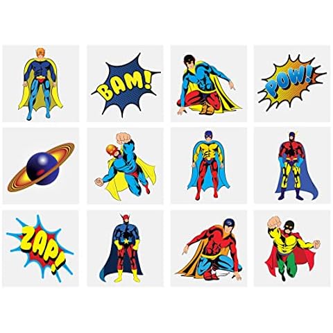 Henbrandt Assorted Kids Super Hero Tattoos Cover