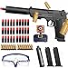 Pistola Giocattolo Con Proiettili Pistola Giocattolo Soft Bullet Oro Bambini Pistola Giocattolo 1:1 Dimensioni Reali Con Caricatore E Silenziatore Giocattoli Per Bambini, Ragazzi, Adulti (2 Riviste)