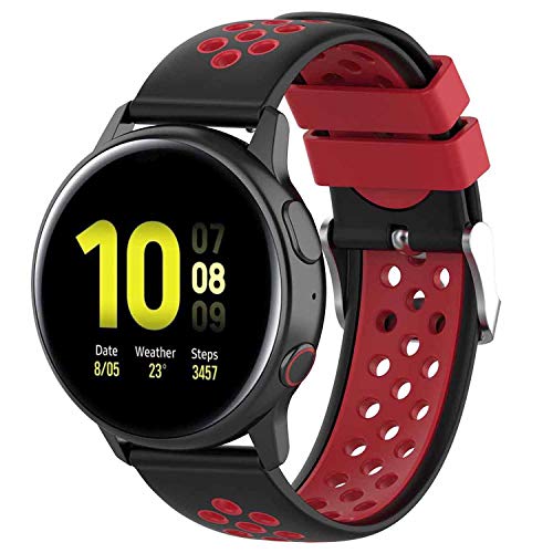 Fit for Samsung Galaxy Watch Active 2 40mm/ 44mm Watch Bands, Garmin Vivoactive 3 Music Bands, 20mm Quick Release Silicone Band Straps Wristbands for Galaxy Watch 42mm Women Men (Red)